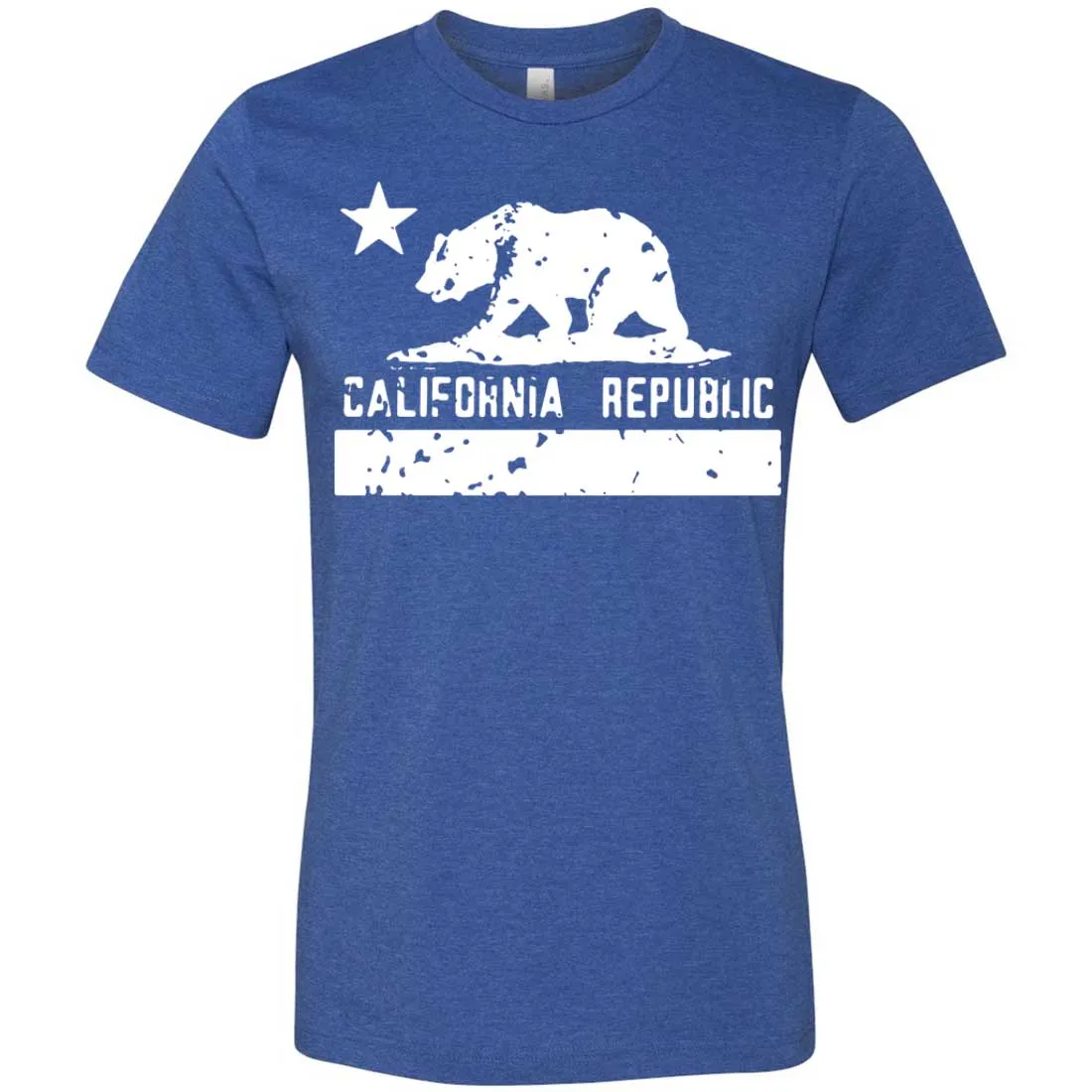 California Flag White Print Silhouette Asst Colors Mens Fitted T-Shirt/tee