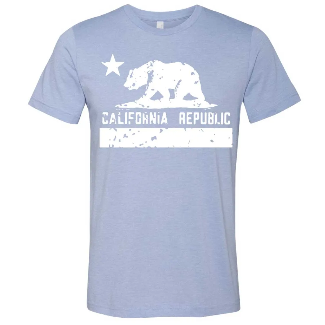 California Flag White Print Silhouette Asst Colors Mens Fitted T-Shirt/tee