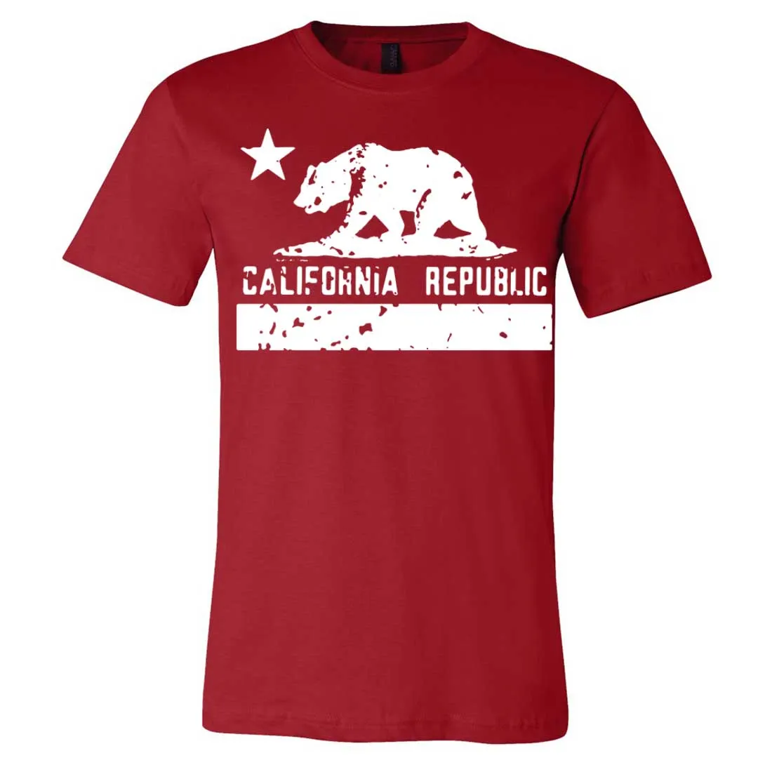 California Flag White Print Silhouette Asst Colors Mens Fitted T-Shirt/tee