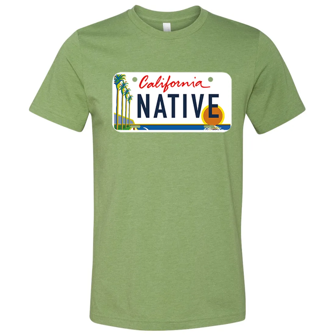 California Native License Plate Asst Colors Mens Lightweight Fitted T-Shirt/tee