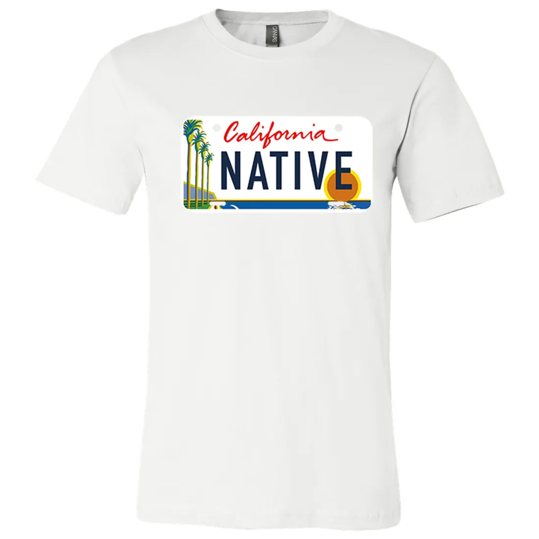 California Native License Plate Asst Colors Mens Lightweight Fitted T-Shirt/tee