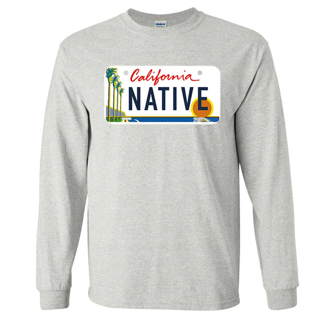 California Native License Plate Long Sleeve Shirt