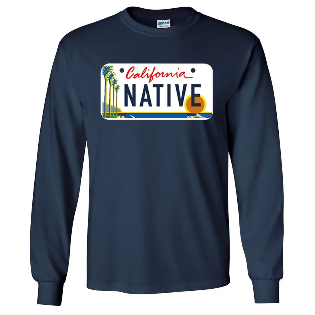 California Native License Plate Long Sleeve Shirt