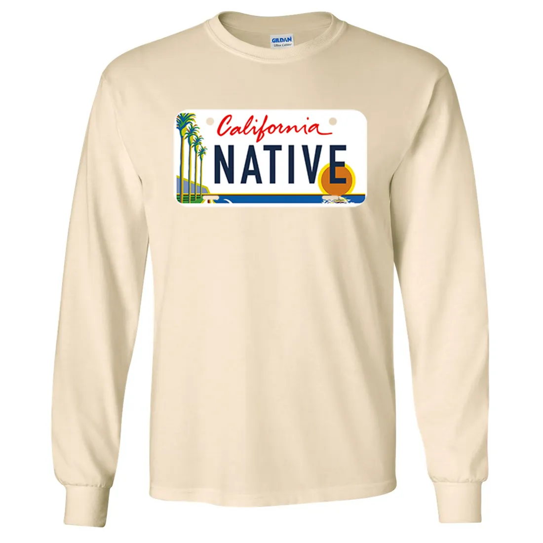 California Native License Plate Long Sleeve Shirt