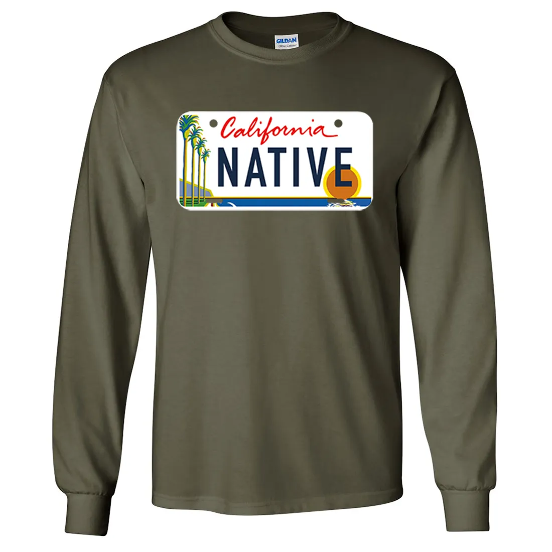 California Native License Plate Long Sleeve Shirt