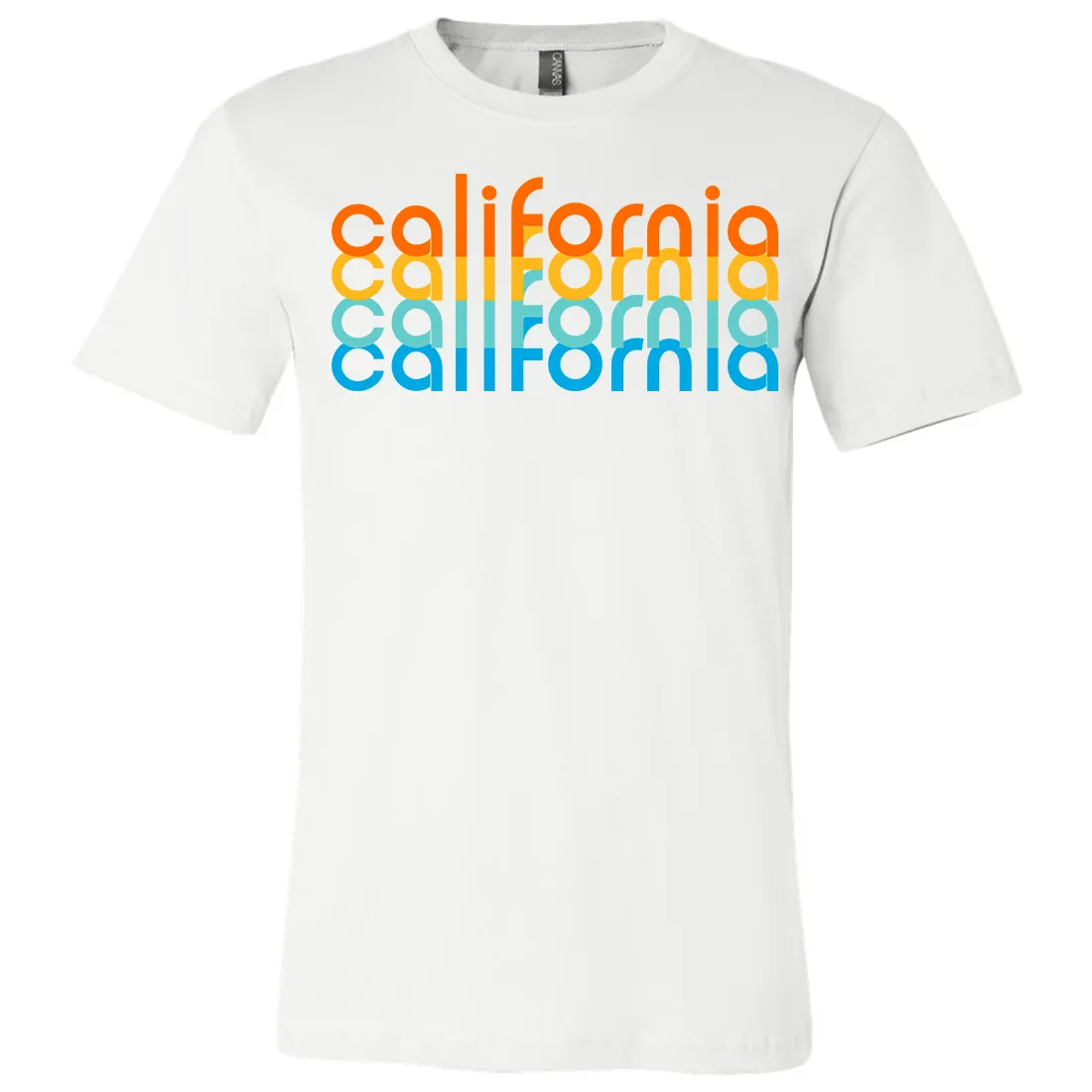 California Rainbow Stack Asst Colors Mens Lightweight Fitted T-Shirt/tee