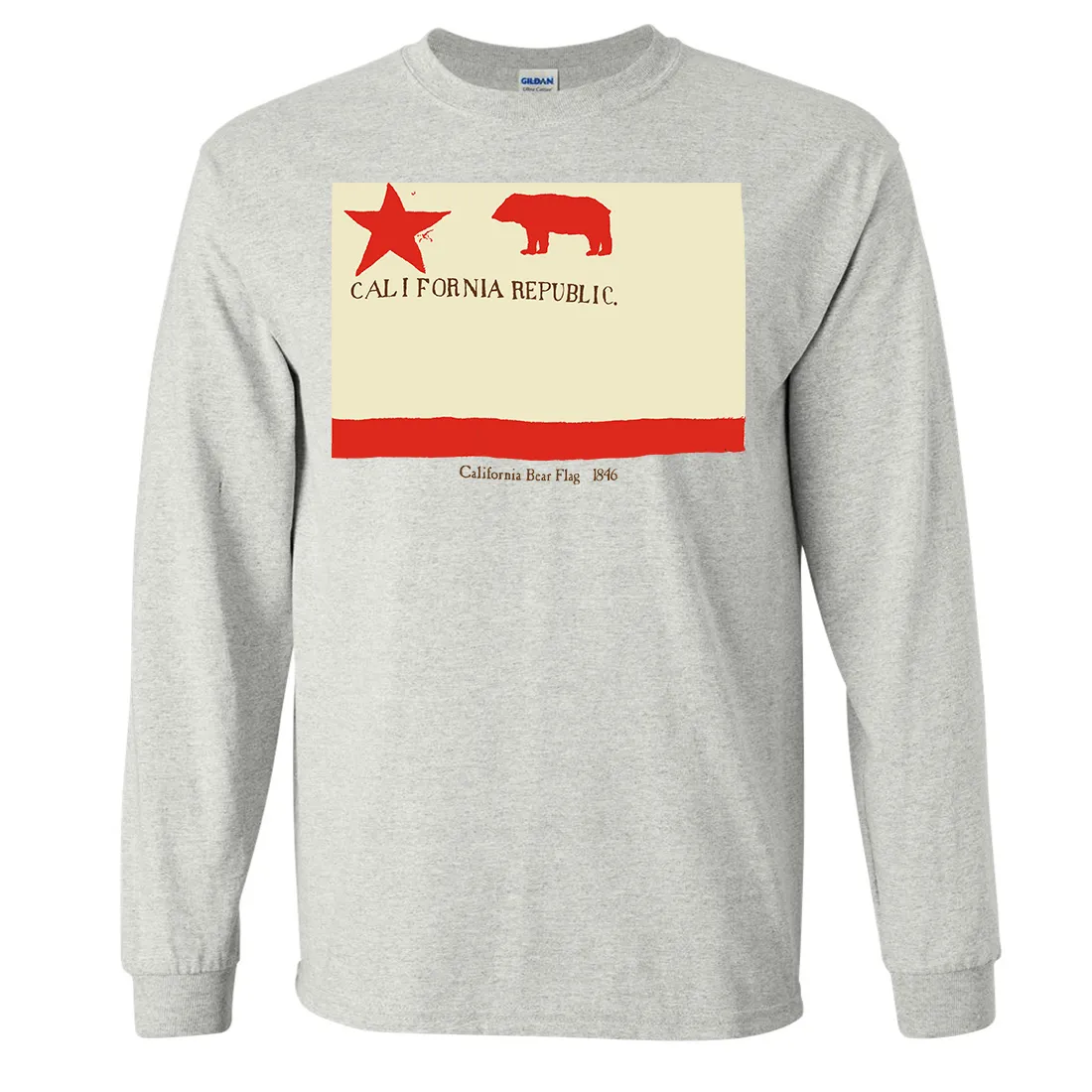 California Republic Bear Flag 1846 Long Sleeve Shirt