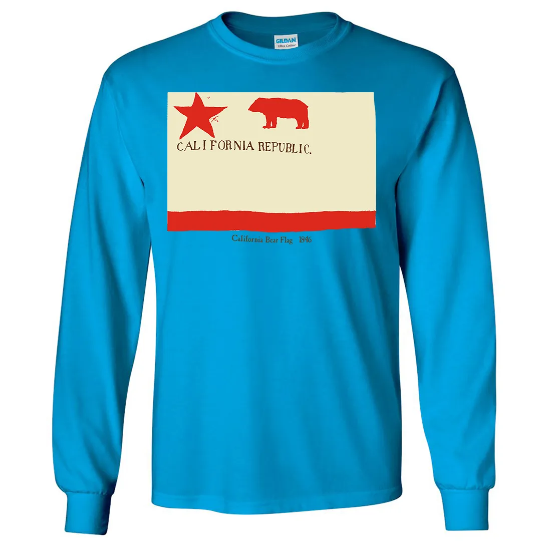 California Republic Bear Flag 1846 Long Sleeve Shirt