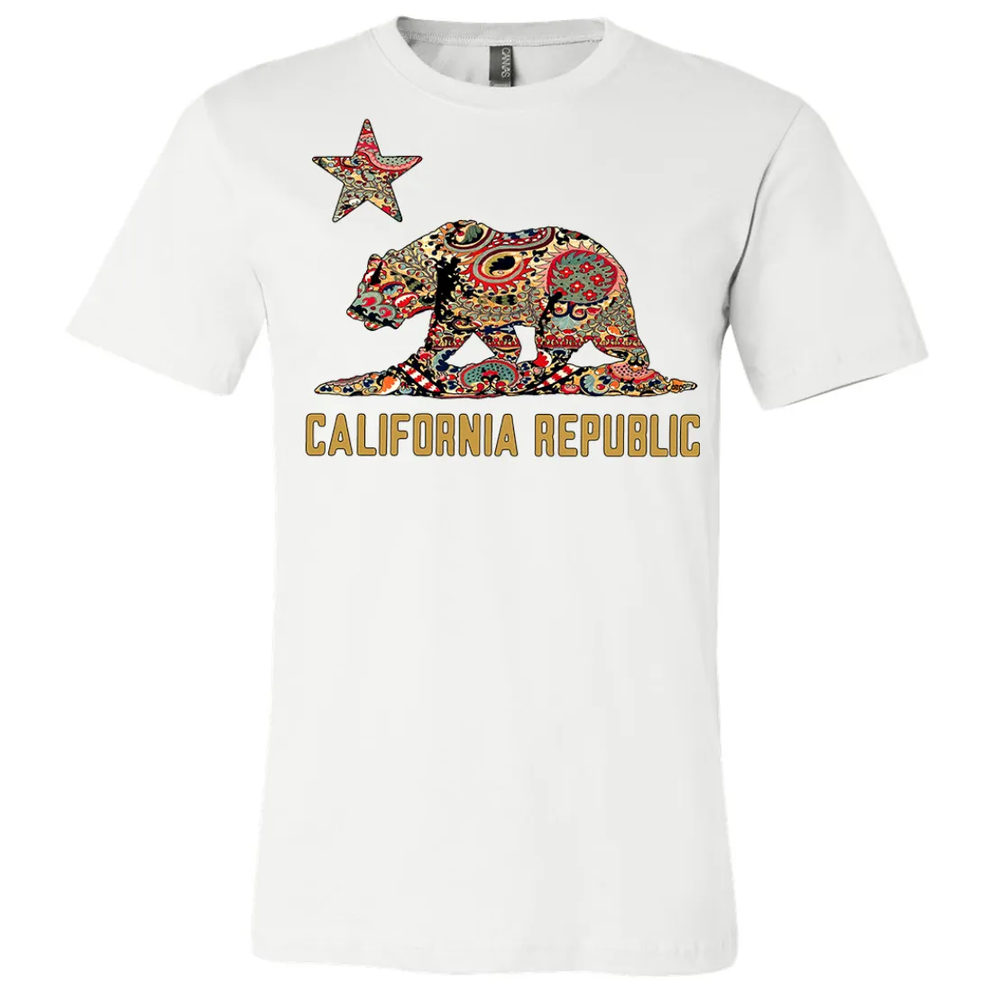 California Republic Paisley Asst Colors Mens Lightweight Fitted T-Shirt/tee