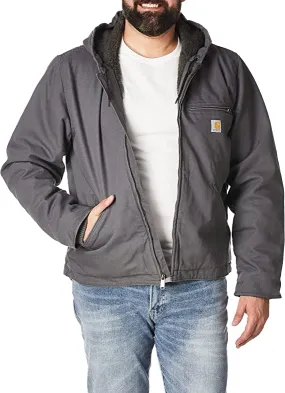 Carhartt Men's Relaxed Fit Washed Duck Sherpa-Lined Jacket