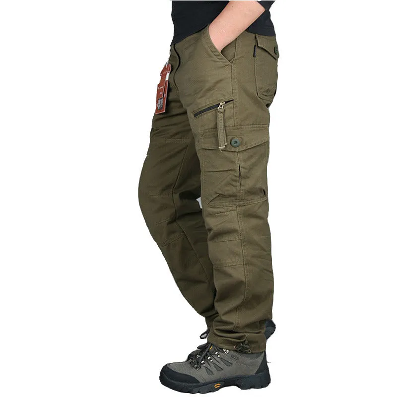 Casual Cotton Overalls Multi Pockets Men Pants