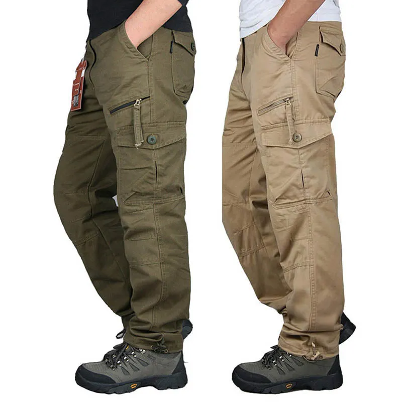 Casual Cotton Overalls Multi Pockets Men Pants