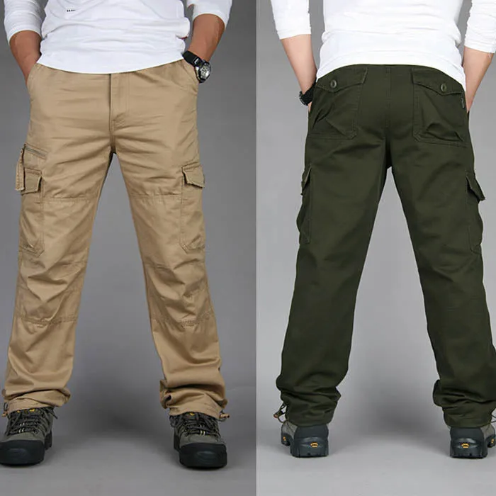 Casual Cotton Overalls Multi Pockets Men Pants