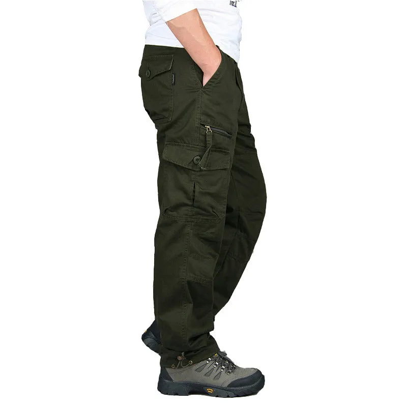 Casual Cotton Overalls Multi Pockets Men Pants