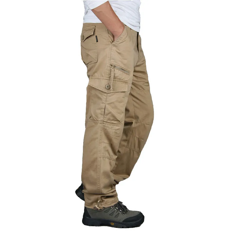 Casual Cotton Overalls Multi Pockets Men Pants