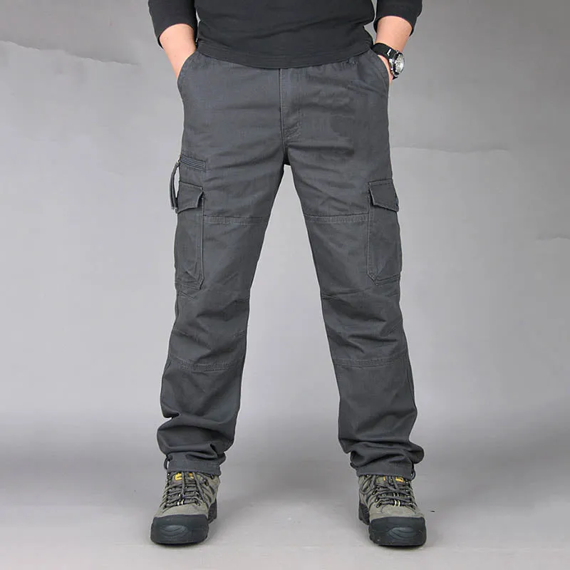 Casual Cotton Overalls Multi Pockets Men Pants