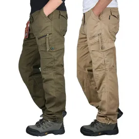 Casual Cotton Overalls Multi Pockets Men Pants