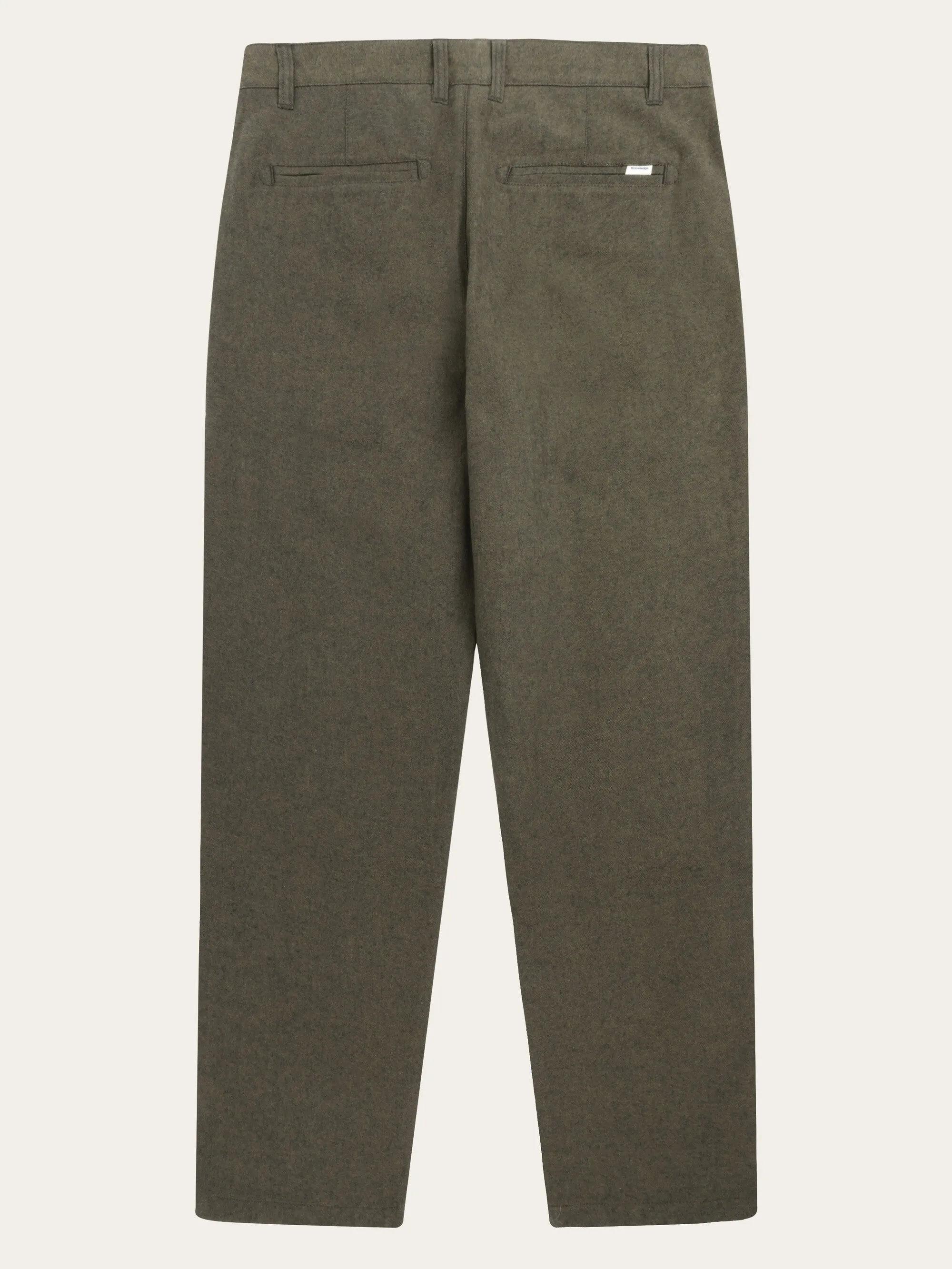 CHUCK regular flannel chino pants - Dark Olive