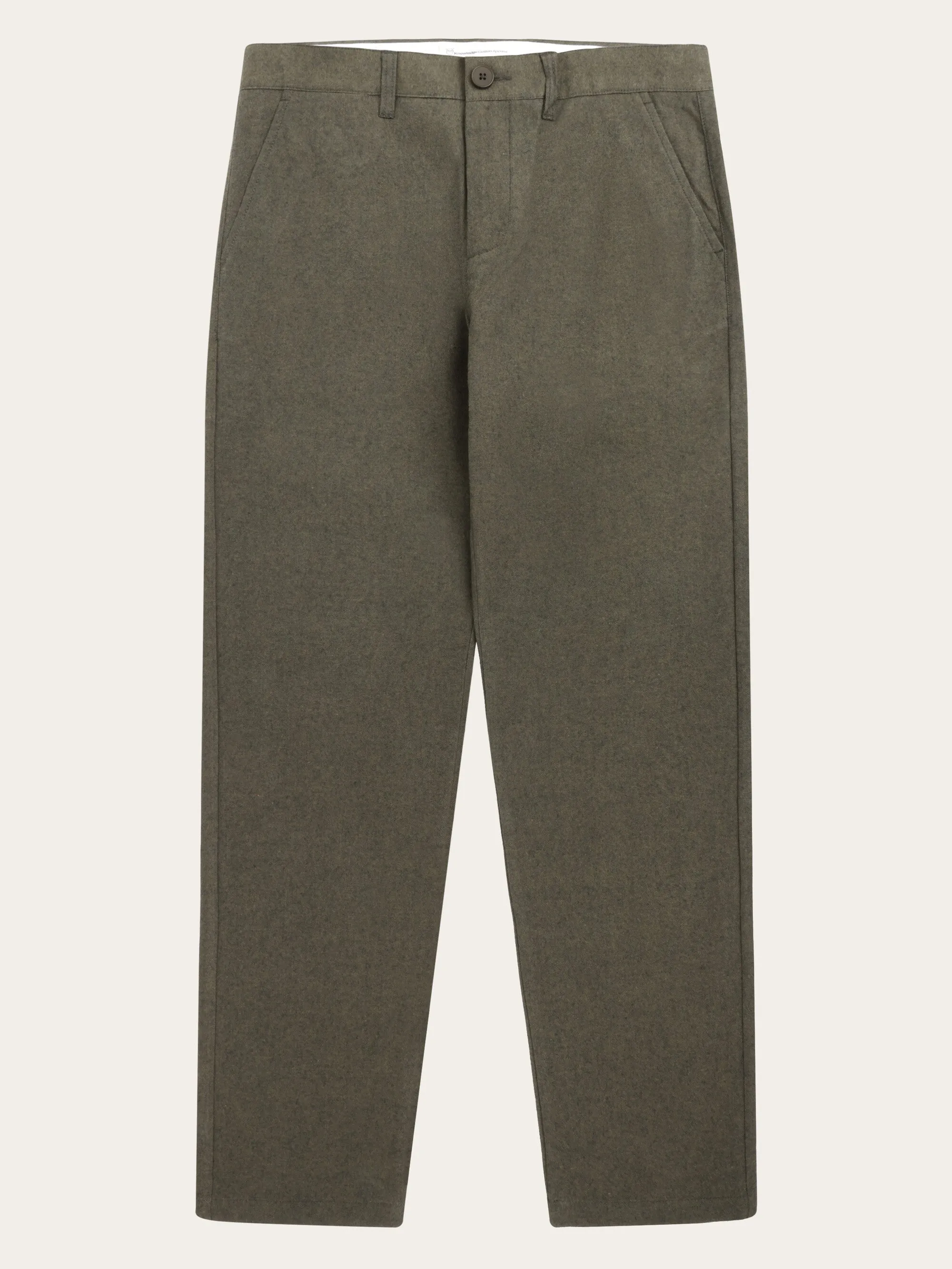 CHUCK regular flannel chino pants - Dark Olive