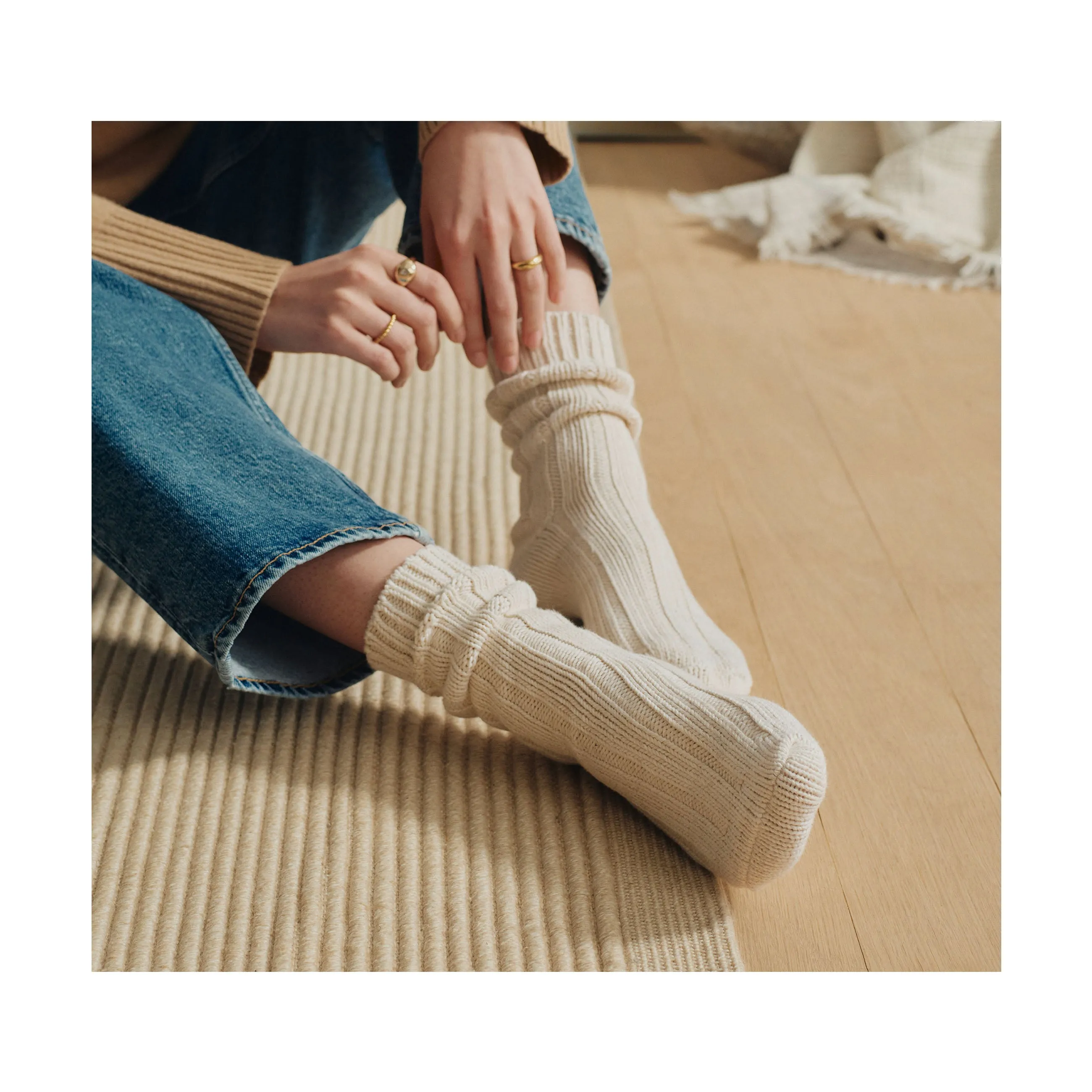 Cotton Twist Socks Men Offwhite