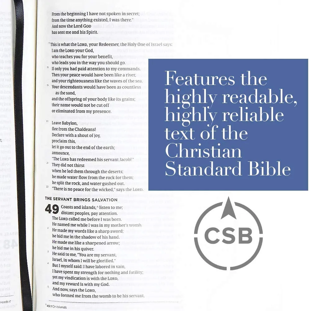 CSB He Reads Truth Bible, Black Leathertouch Indexed