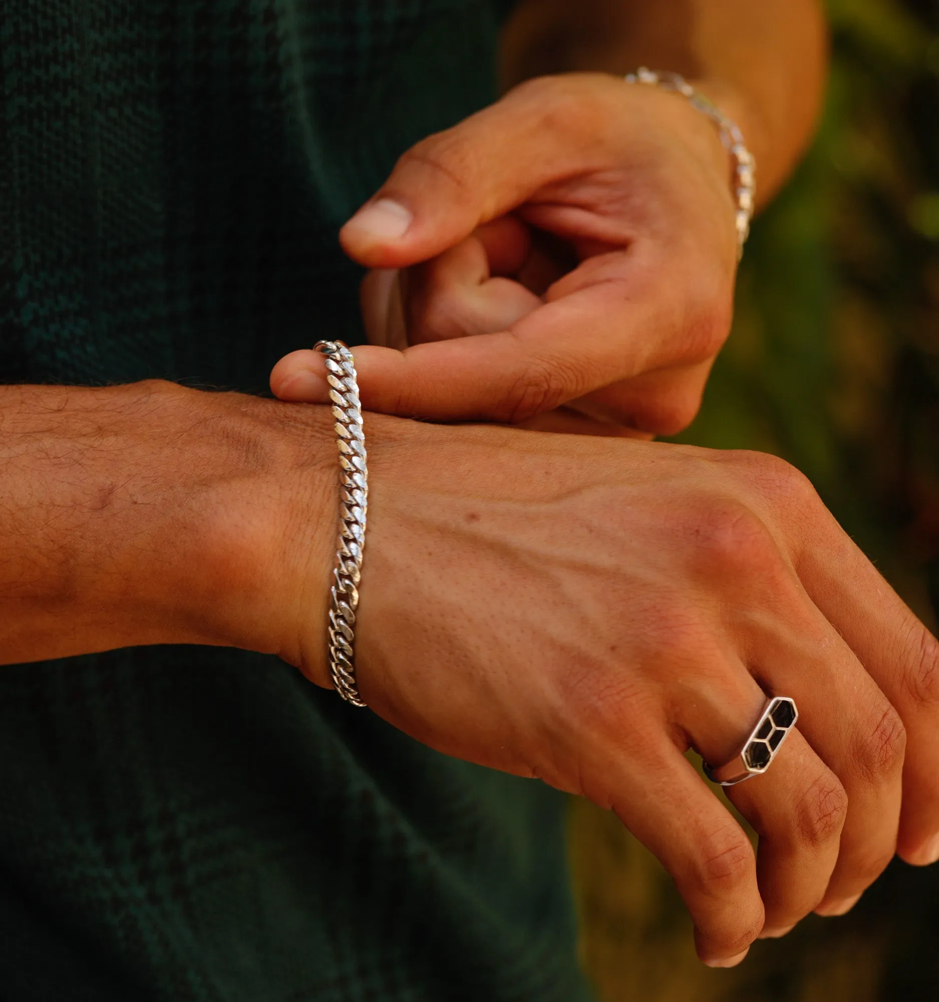 Curb Chain Bracelet in Sterling Silver