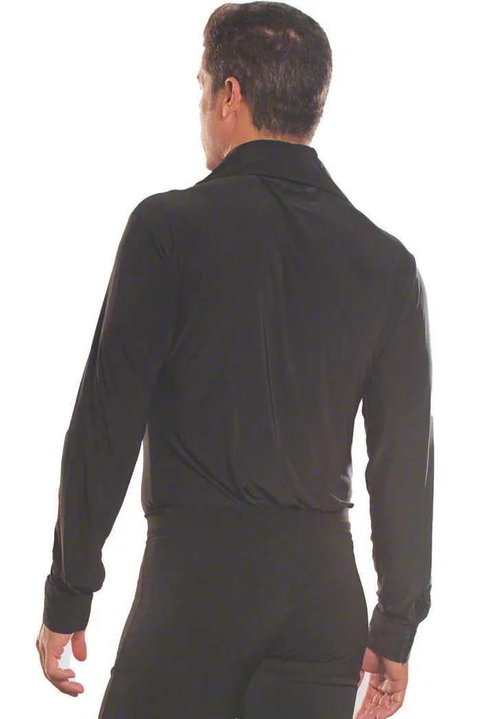 Dance America MS5 Men's Ballroom or Latin Simple Shirt with Zipper and Trunks in Stock