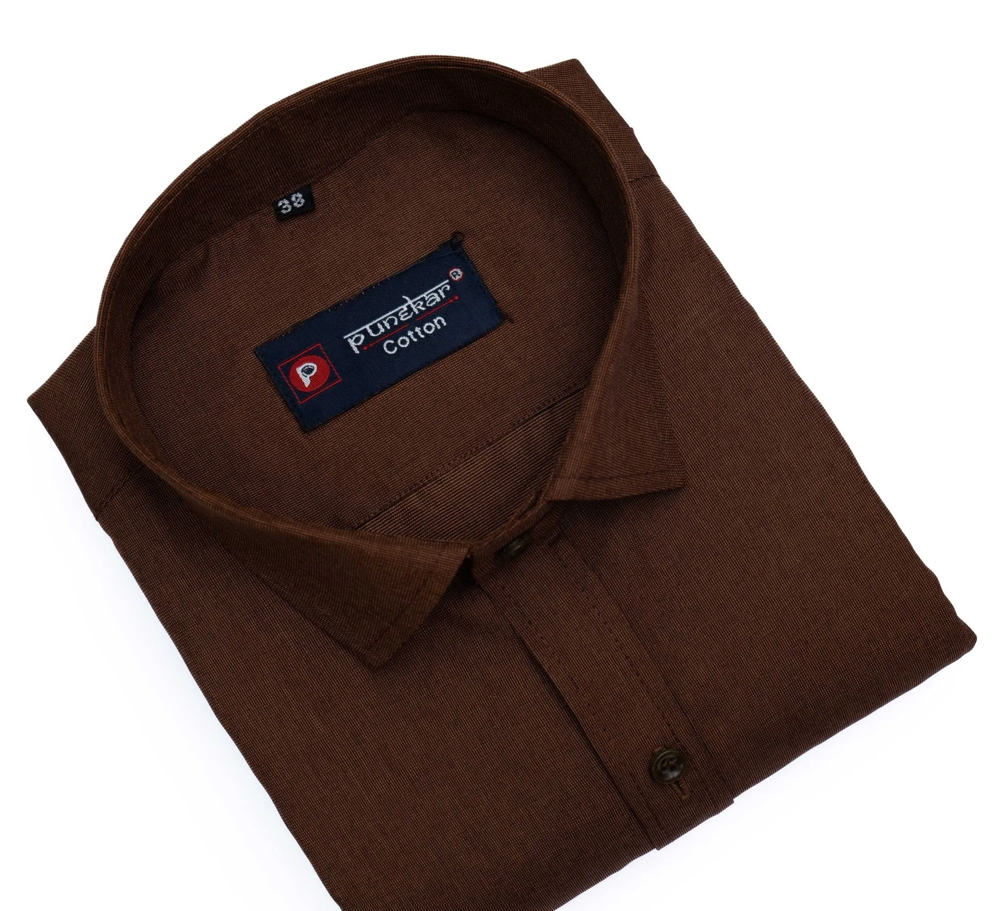 Dark Brown Color Polyester Shirt For Men