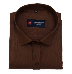 Dark Brown Color Polyester Shirt For Men