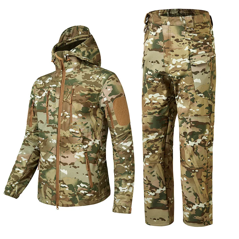 Fleece Soft Shell Coat Outdoor Jackets and Pants Tactical Suits