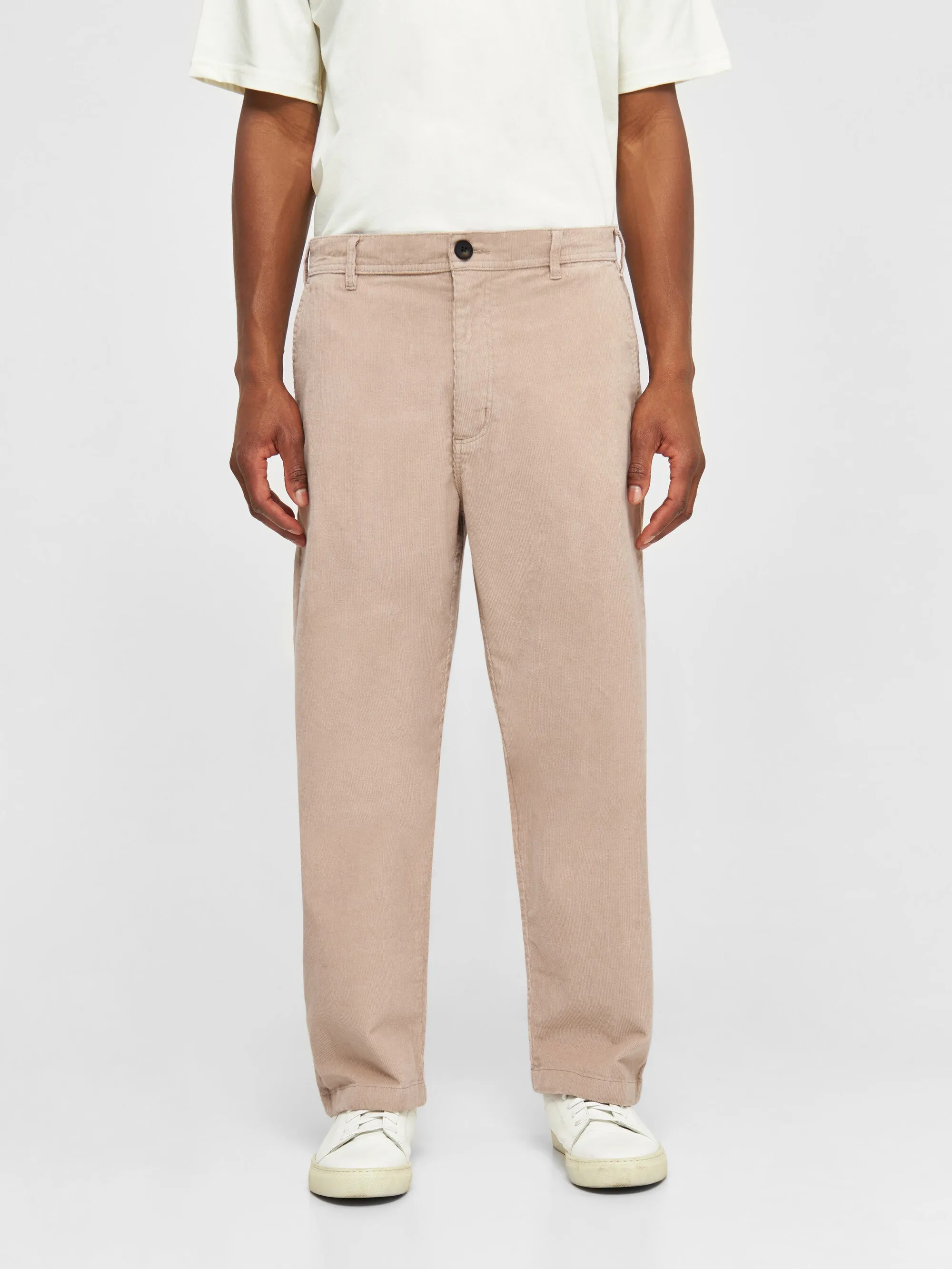 FLINT wide corduroy chino pants - Light feather gray