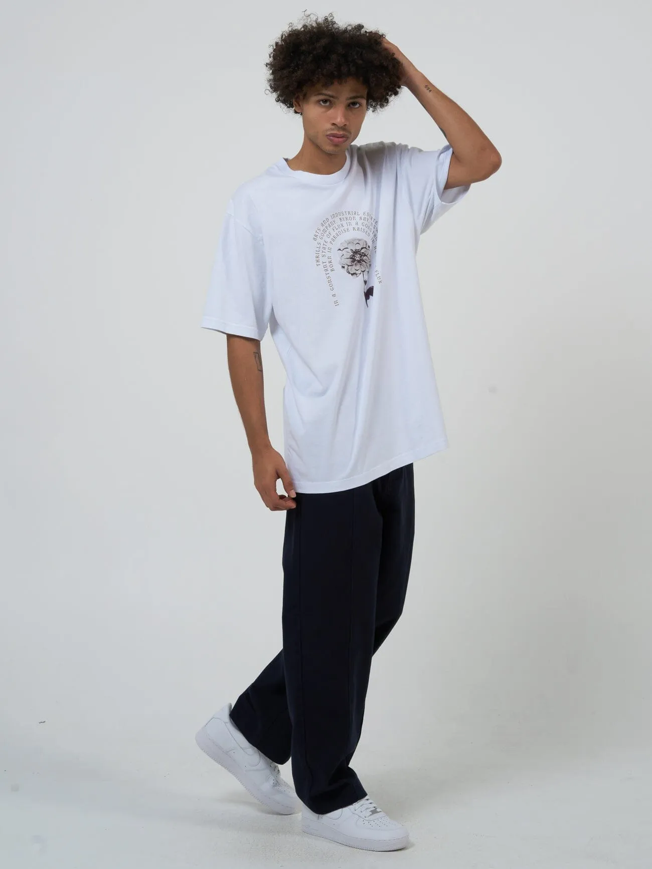 Flux Arc Oversize Fit Tee - White