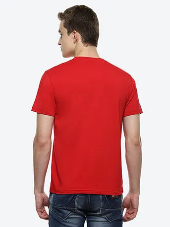 Fringe Men's Red Embroidered Stripes T-shirt