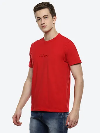 Fringe Men's Red Embroidered Stripes T-shirt