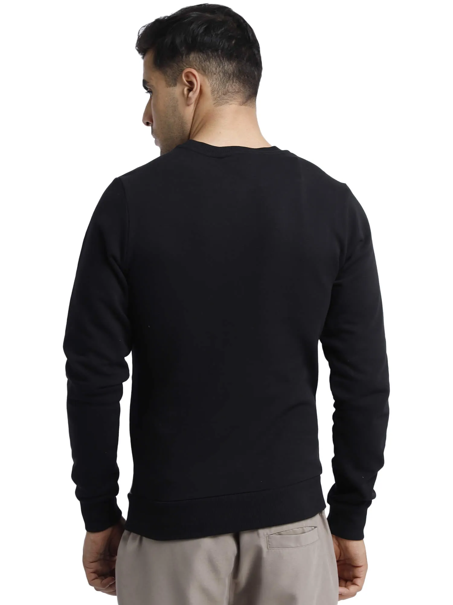 Gene Men Cotton Black Sweatshirt