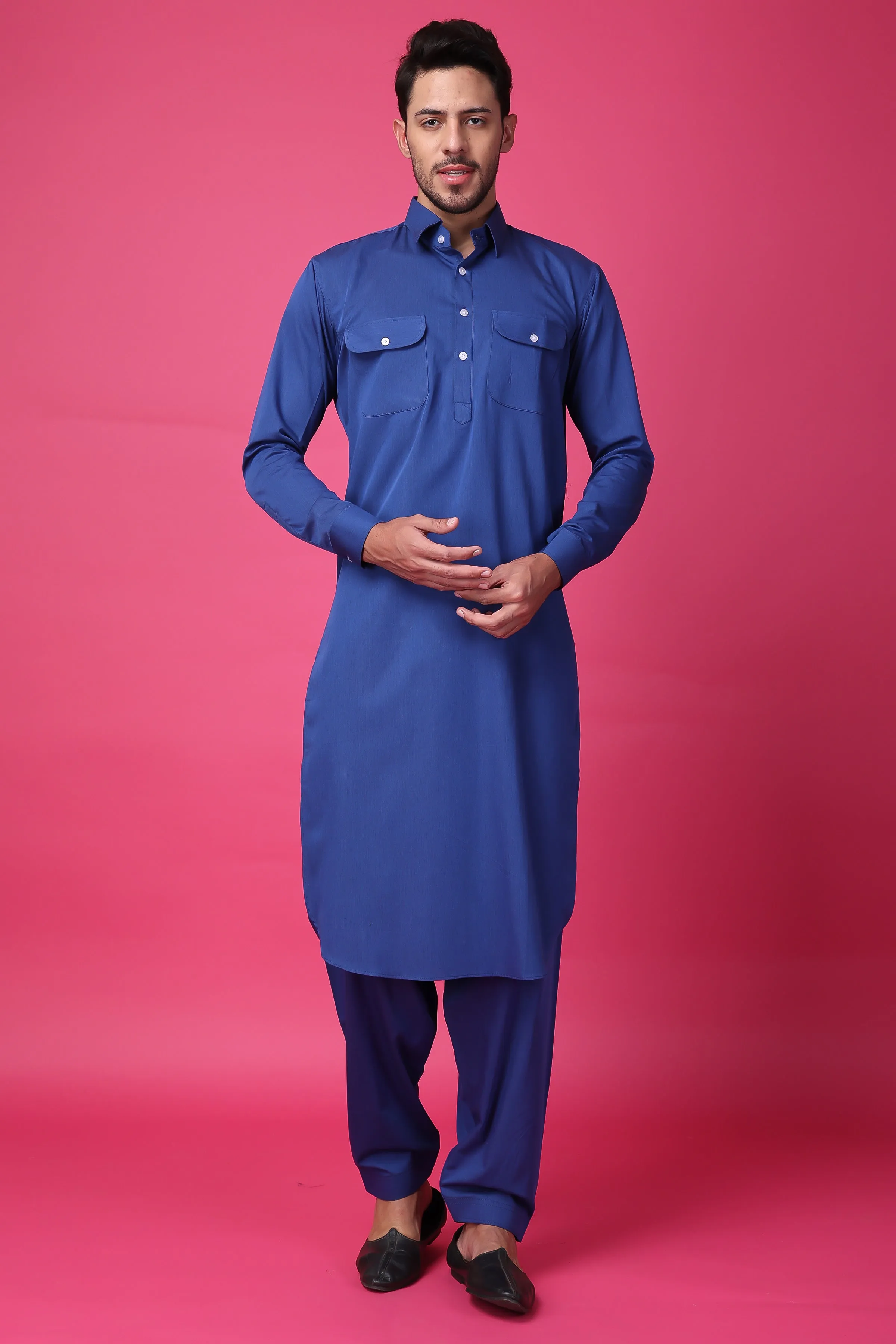 Glorious Indigo Pathani Kurta