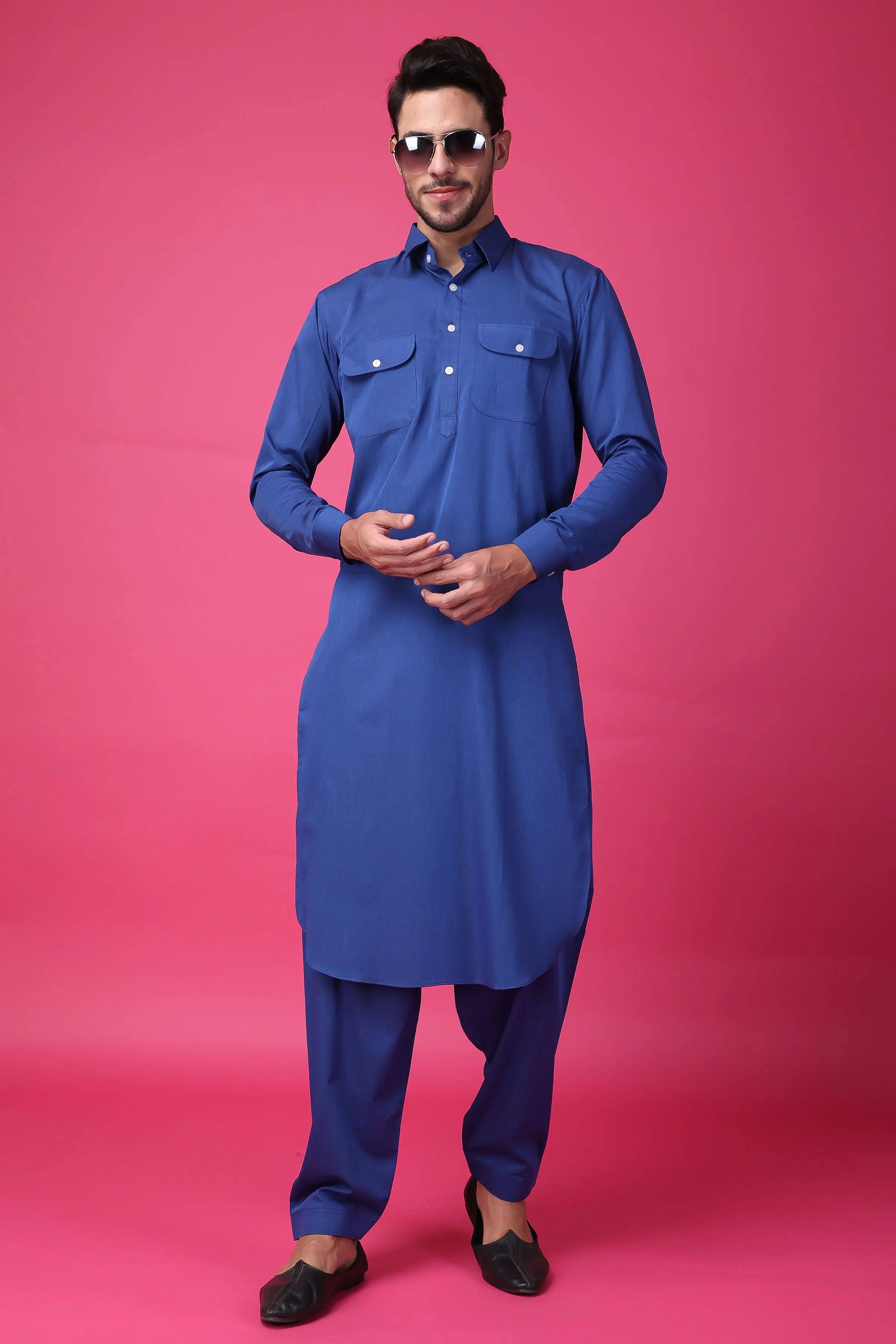 Glorious Indigo Pathani Kurta