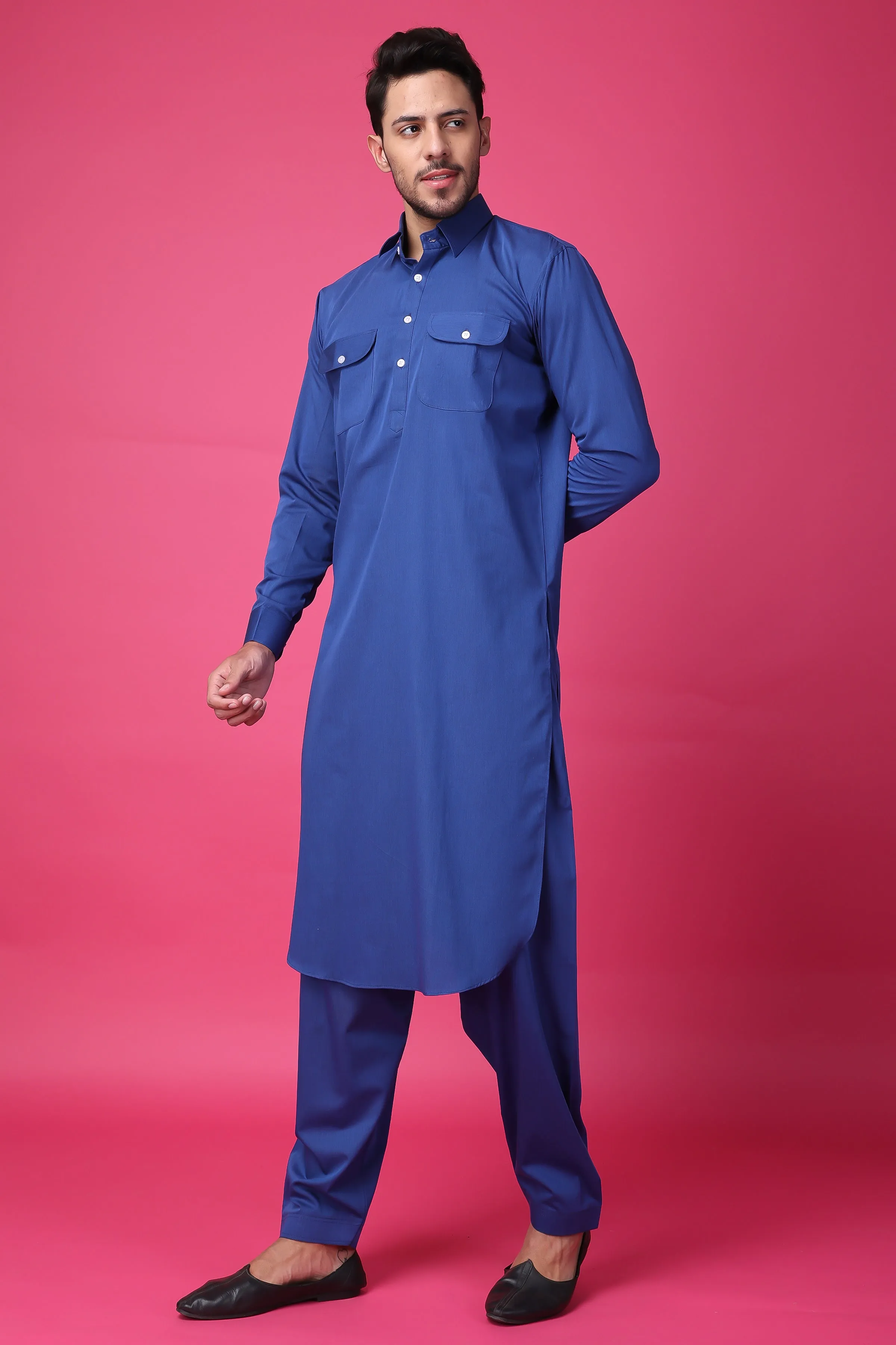 Glorious Indigo Pathani Kurta