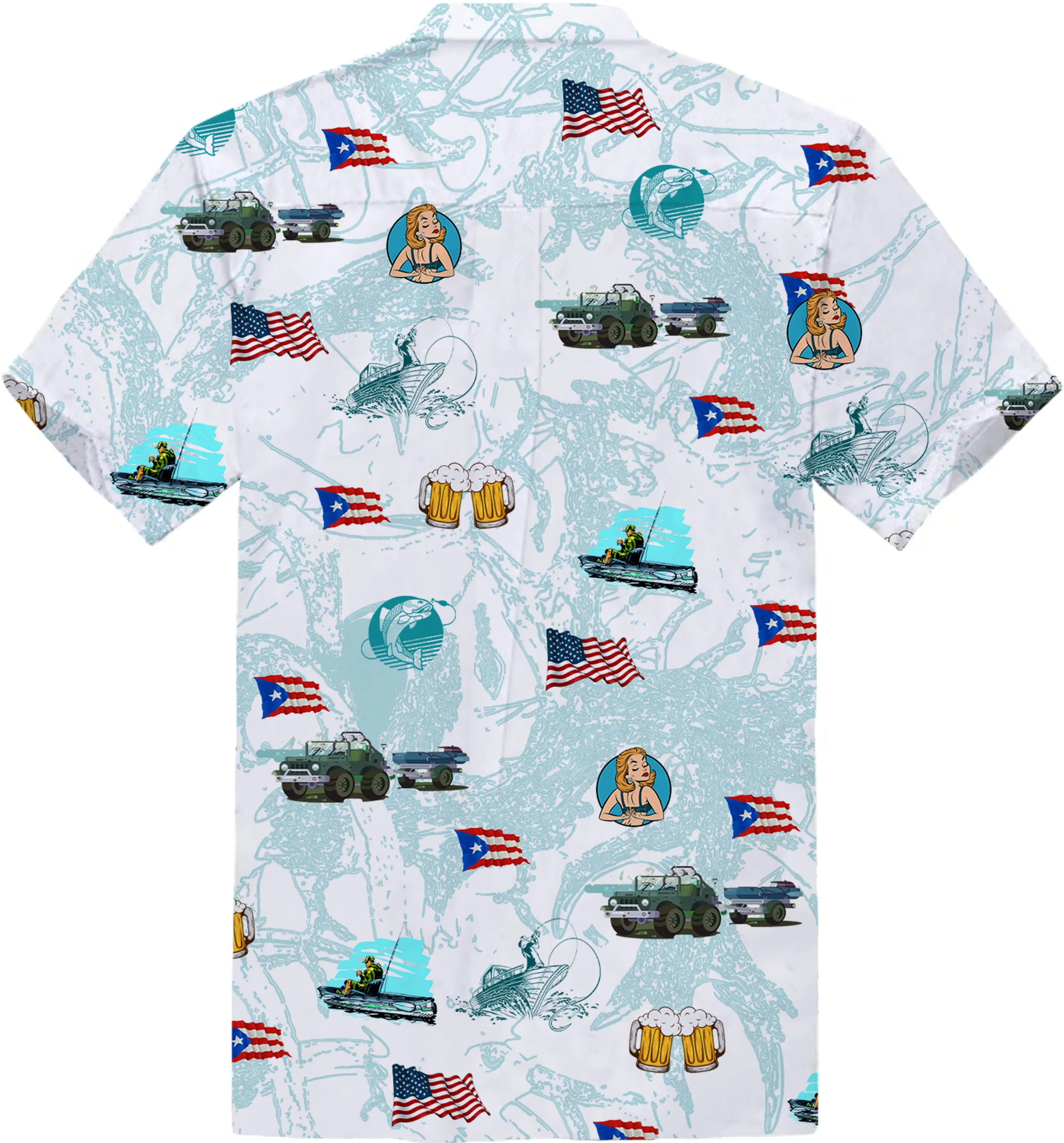 Hawaiian Jeep Shirt for Men | Stylish Outdoor Shirt with Tropical Print