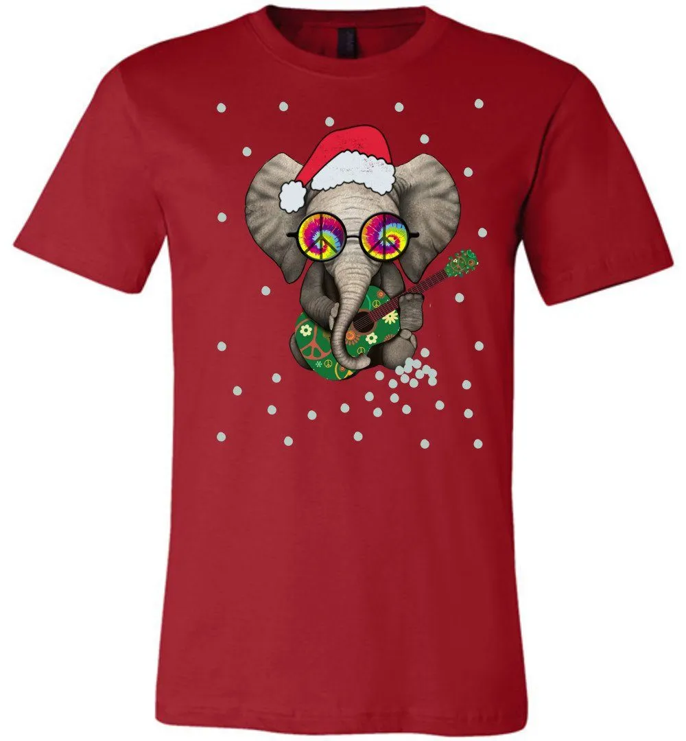 Hippie Elephant- Funny Holiday T-Shirts