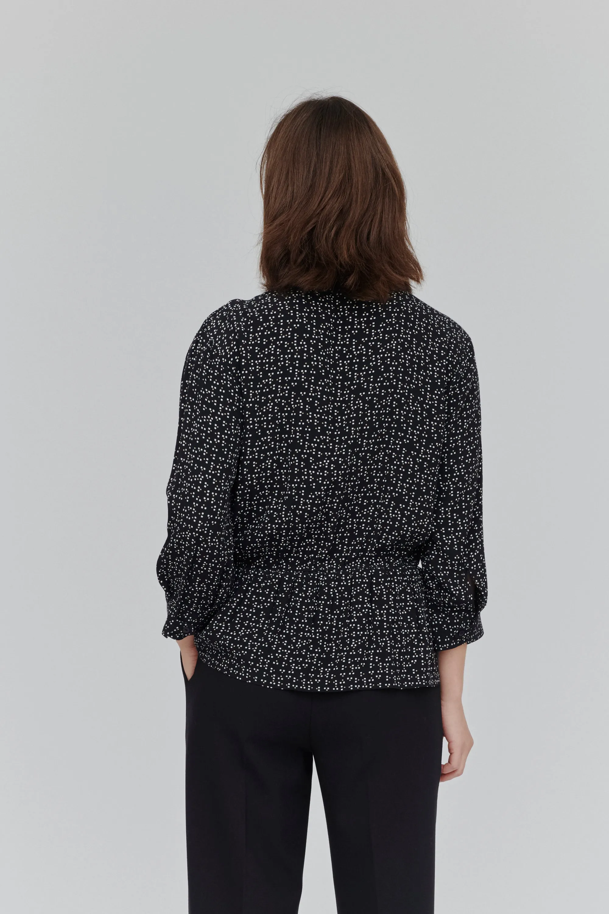 Laurel Blouse - Pixel Print Black