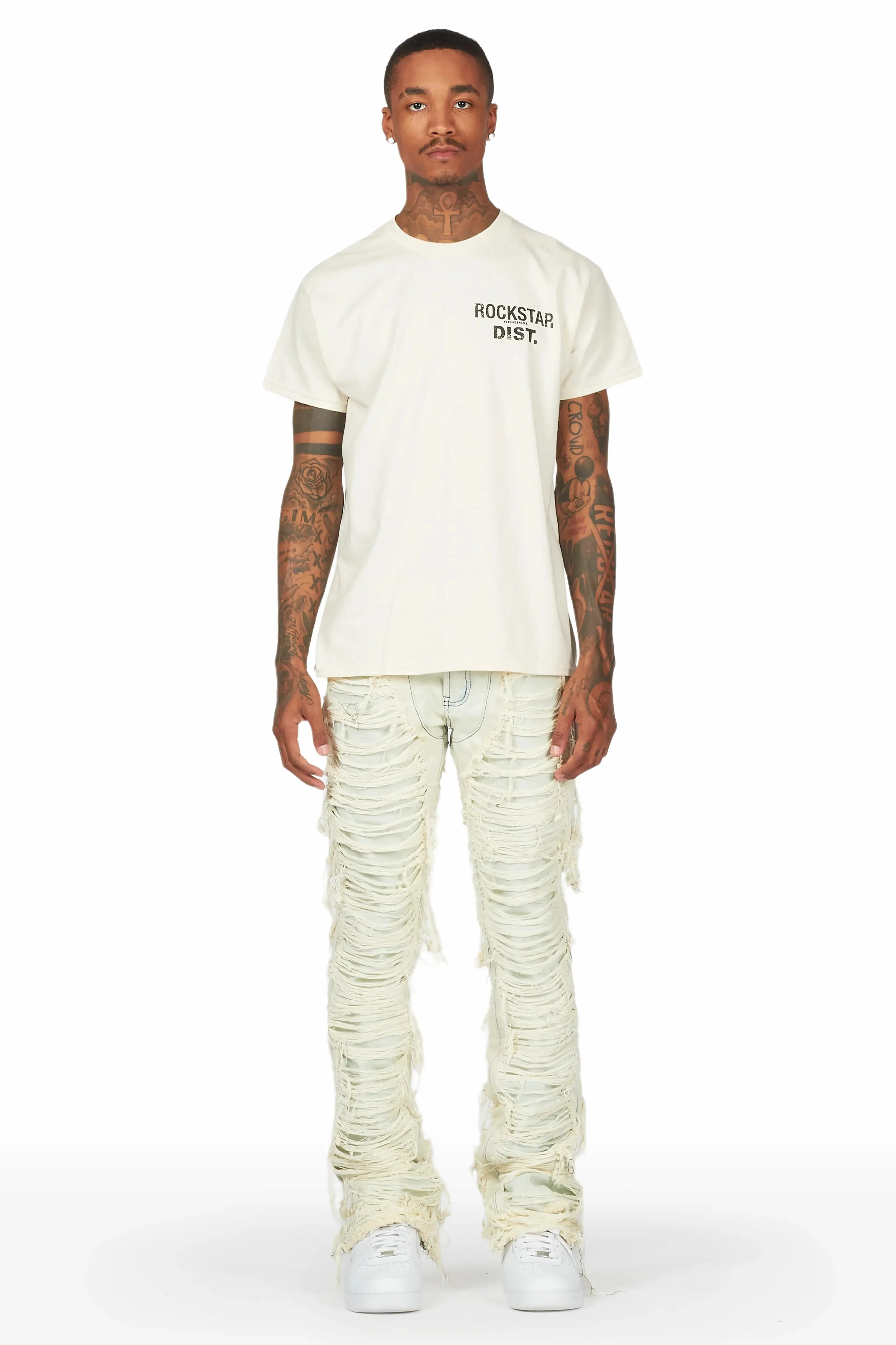 Light Blue Men's Stacked Flare Jean