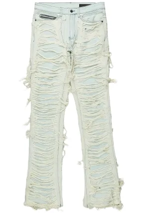 Light Blue Men's Stacked Flare Jean