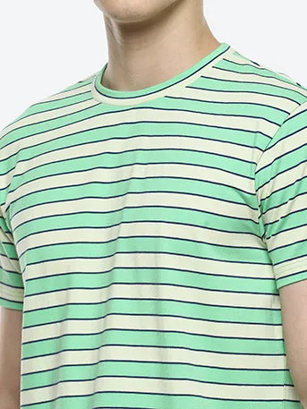 Lime Men's Green Stripes T-shirt