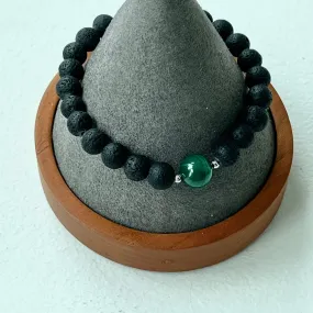 Malachite & Lava Stone Men Bracelet