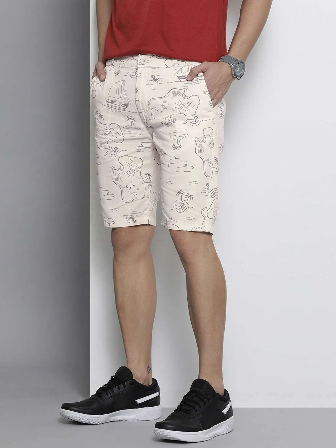 Men Abstract Printed Shorts