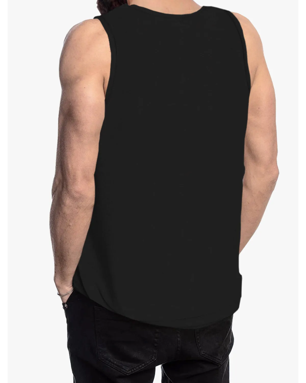 Men Black Lines Printed Vest