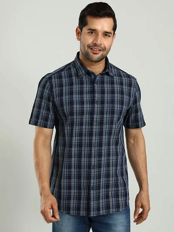 Men Checked Half Sleeve Cotton Shirt