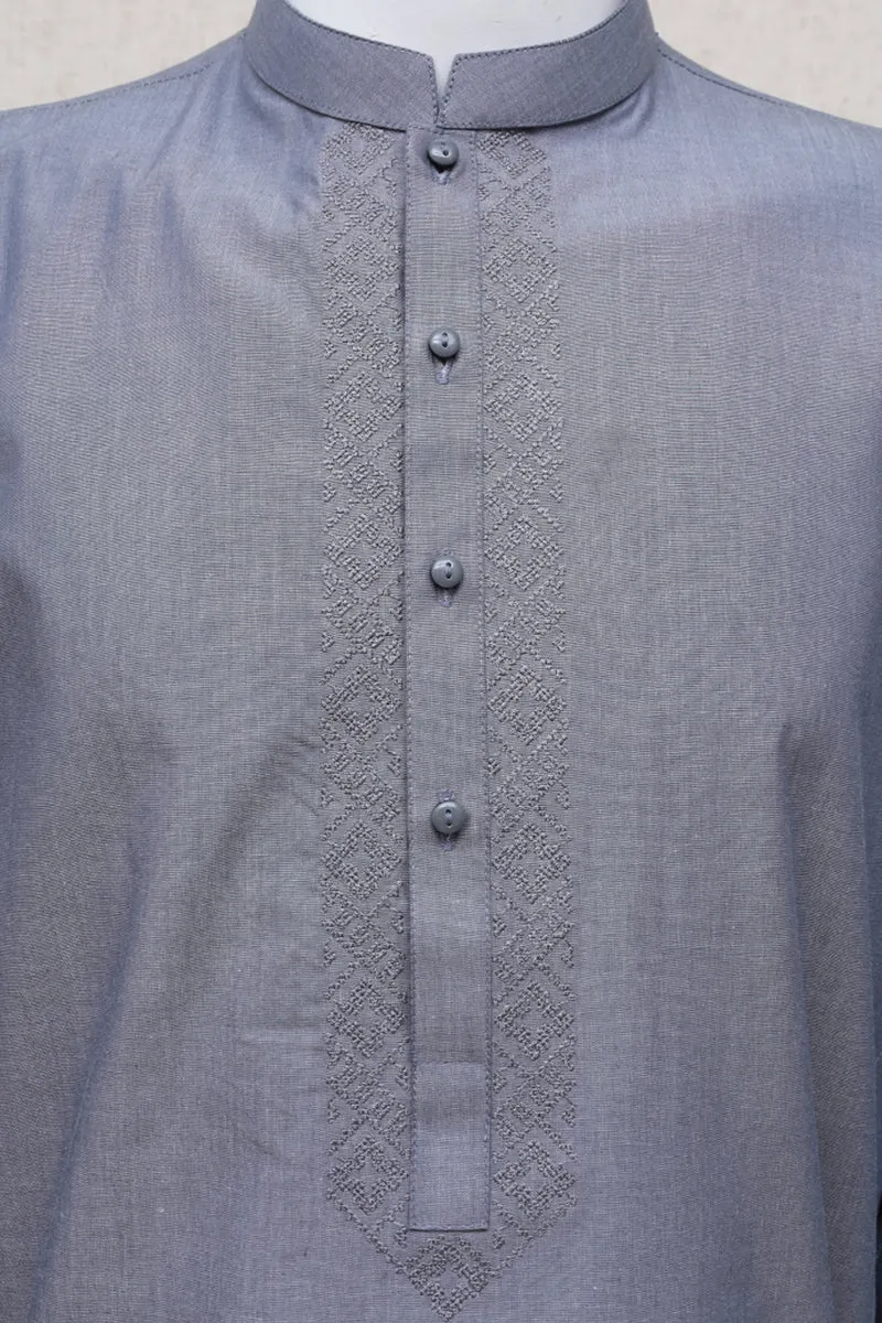 Men Embroidered Shalwar Kameez Chambray