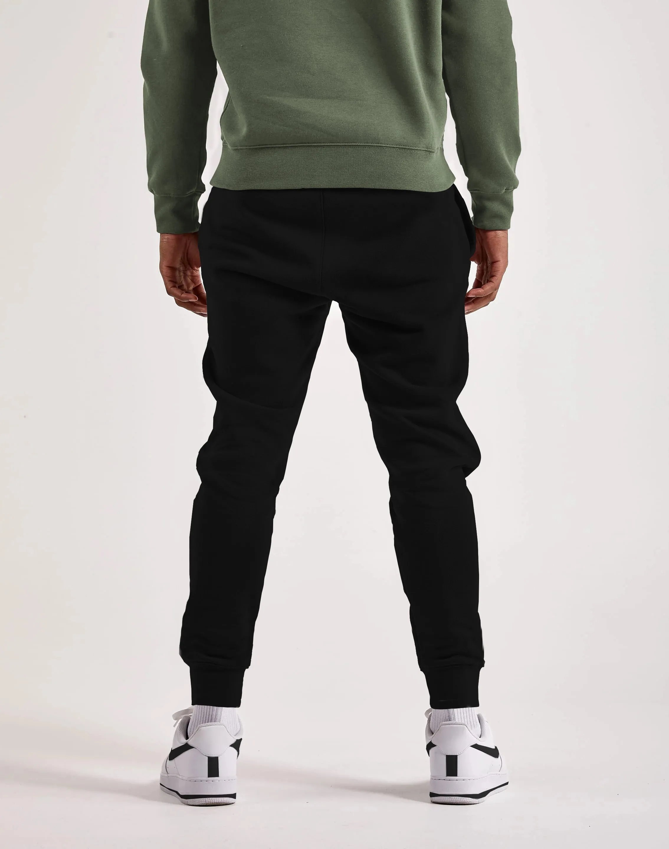 men loop knit jogger - black